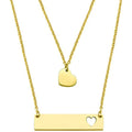 Fashion Mother's Day Gift For Mom Grandma Daughter Stainless Steel Silver 18k Gold Bar Disc Heart Jewelry Necklace