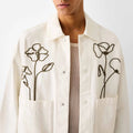 High Quality Custom Boxy Fit Men Long Sleeve Embroidered Cotton Shirt Spring Loose Casual Shirt for Men
