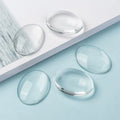 Pandahall 100 Pcs 40mm 35mm 30mm or 200pcs 25mm 20mm 18mm 14mm 10mm Transparent Oval Glass Cabochons
