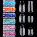 600Pcs/Box False Nails Tips Accessories Full /Half-Paste Dual-Use Ultrathin Traceless Full Cover Press on Nail Tips