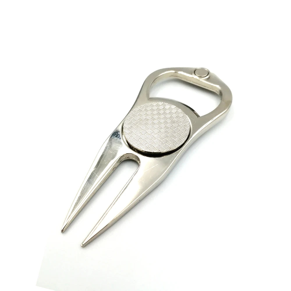 Guarantee Quality Personalized Zinc Alloy Dyeing Pattern Die Cast Durable Divot Repair Tool Bottle Opener Ball Marker Golf
