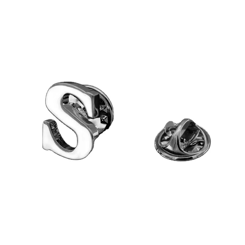 Men's Jewelry Alphabet 26 Capital Letter Brooch Fashion  Collar Pin Badge Cuff-links Cheap Small Brass Letters Brooch for Suit