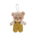 Cartoon Wear Clothes Bear Plush Toy Keychain Soft Stuffed Doll Pendant Backpack Car Bag Key Ring Decor Charm Kid Gift