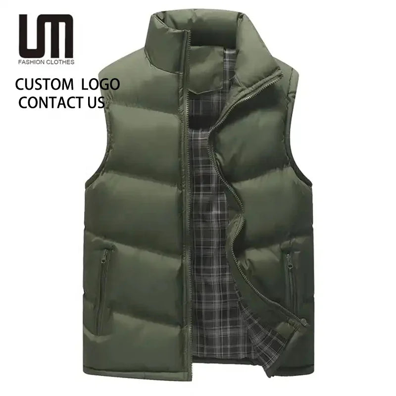 Liu Ming Custom Logo Cheap Wholesale Men Autumn Winter Warm Sleeveless Plus Size Jackets Vest Casual Waistcoat