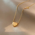 Titanium Steel 18k Gold Plated Love Heart Pendant Necklace Valentines Day Stainless Steel Key Heart Necklace