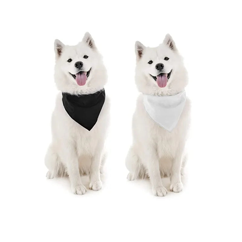 Wholesale Pet Blank Bandana Bibs Sublimation Solid Colors Dog Kerchief Accessory for Heat Transfer