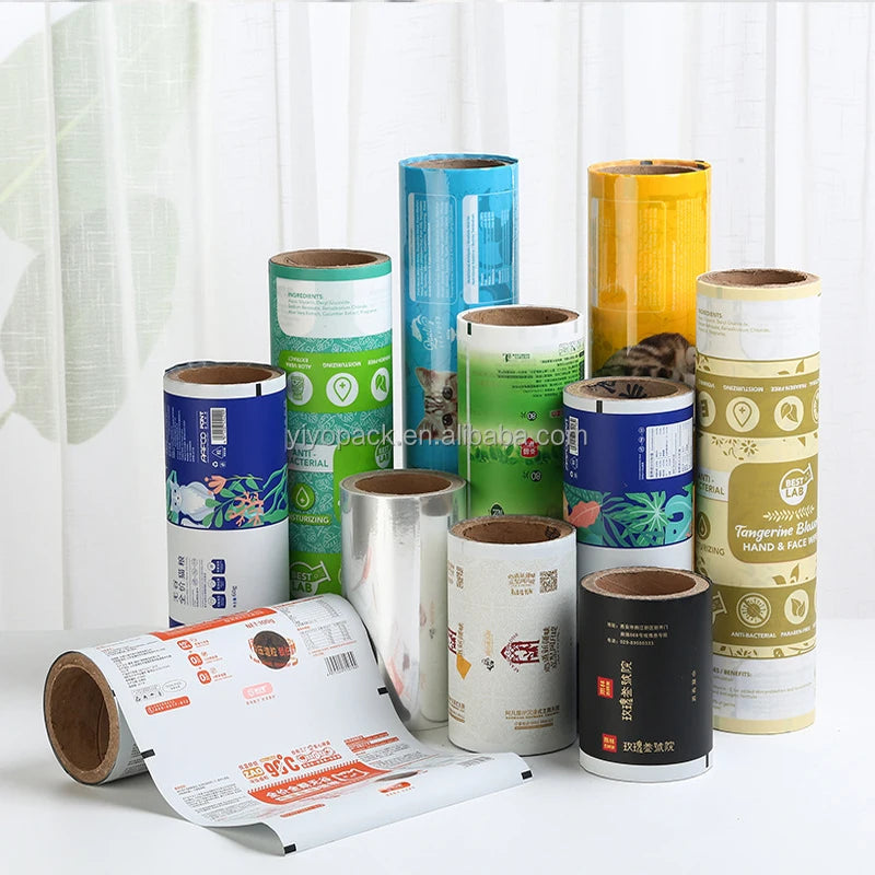 Laminated Plastic Roll Film PE Packaging Mylar Roll Film Color Printed Sachet Film Roll Plastic Rollstock Printed Roll Stock