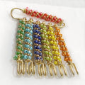 5.8cm Sweet Colorful Two Colors Matched Beads Brooch for Waist Collection Tool Jewelry Kilt Safety Pins Hijab Clips