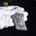 3D Design Hip Hop Rapper Jewelry Buss Down Sterling Silver Hip Hop Iced Out VVS White Mix Blue Moissanite Jesus Pendant