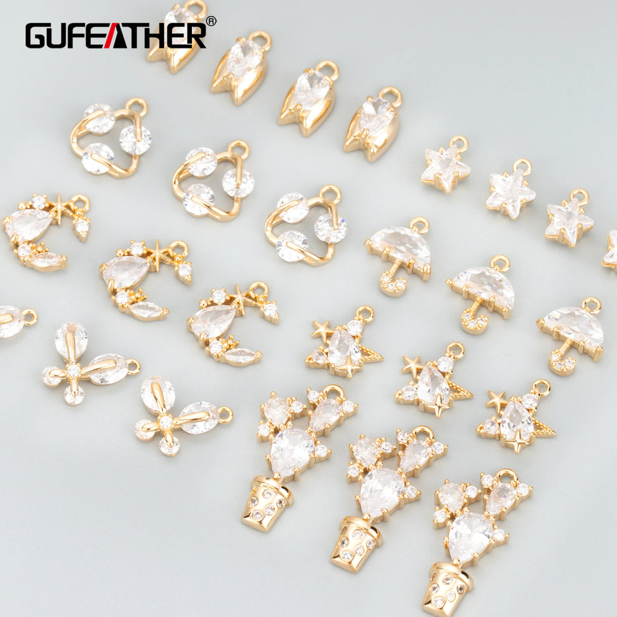 MC12 6pcs/lot Jewelry Accessories 18k Gold Rhodium Plated Copper Zircon Nickel Free DIY Pendant Earring Making Findings Bag MegaBDM