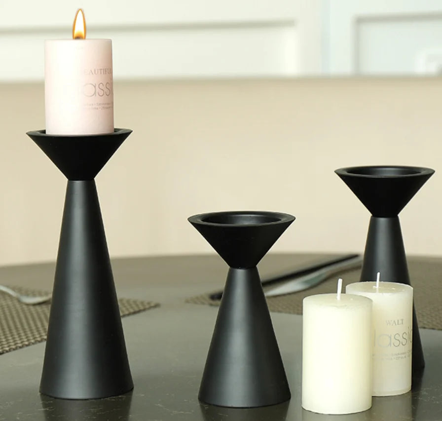 3pcs Set Classical Iron Candle Holder Dinner Table Metal Candle Holder for Home Decor