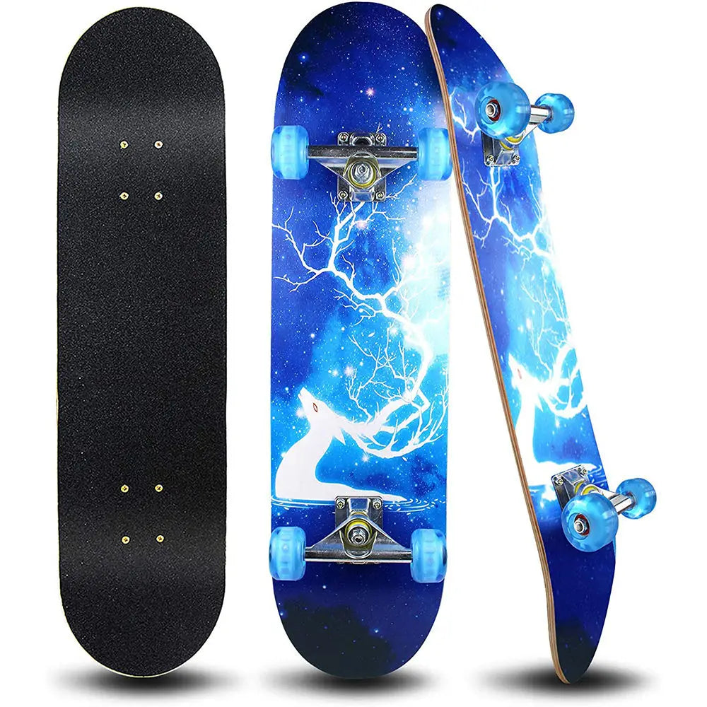 Hot Sale 31 Inch Maple OEM PVC Wheels Skateboard Longboard With Sticker Design