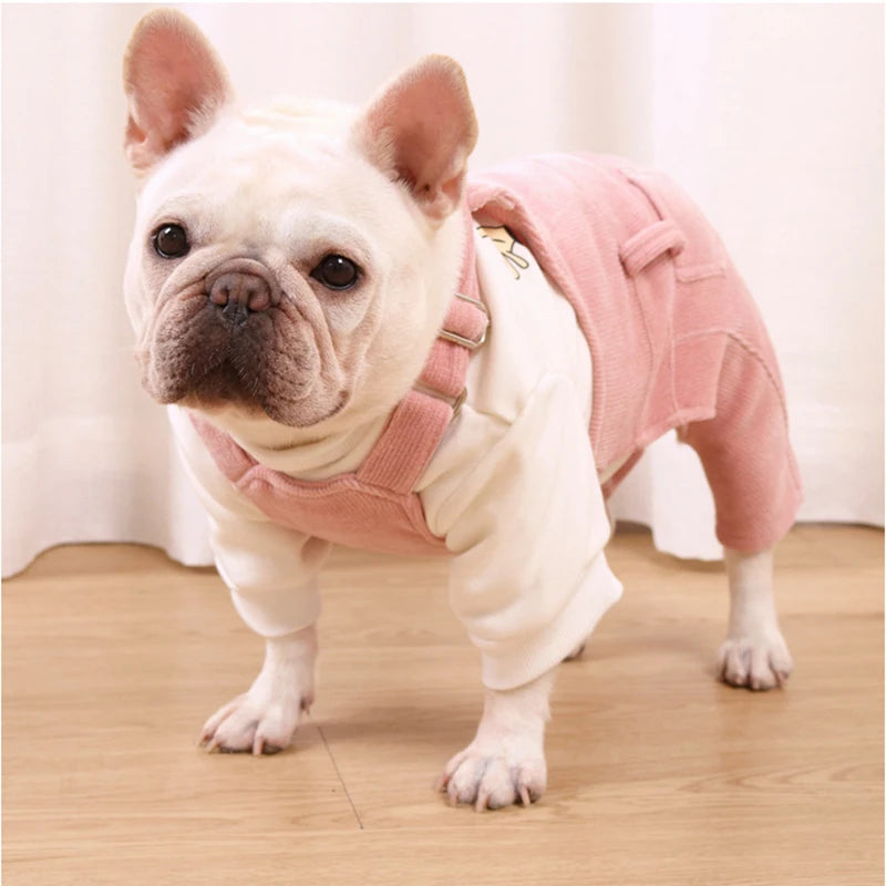 GMTPET Apparel Factory Wholesale French Fighting Clothes Fat Dog Pug Hanbei Velvet Hoodies Elastic Straps Luxury Classic