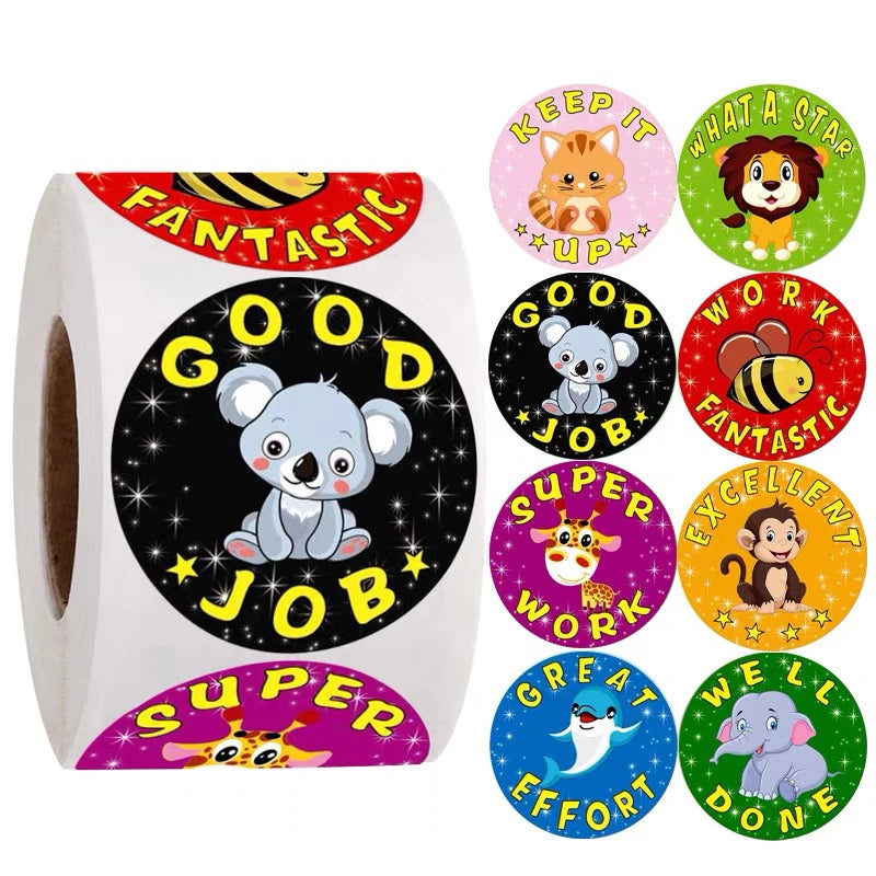 Cute Punny School 3D  Cartoon Reward Sticker for Kids Teacher Encouragement