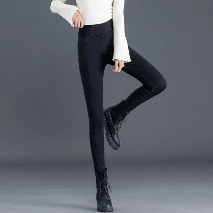 Pants Plus Size 26-34 Slim Jeans for Women Skinny High Waist Jeans Woman Blue Denim Pencil Pants Stretch Waist Women Basic Jeans