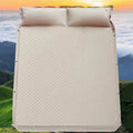 DeFeng M2022 Automatic Inflatable PVC Sponge Mattress 192x132cm 4.5cm Thick Waterproof Light Khaki/Red Custom Logo Hiking