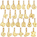 Cute Brass Initial Name A-Z Letter Charm PendantReal 18K Gold Plated Zircon Necklace Bracelet Jewelry Findings Supplies S48