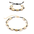Fashion Wholesale Bohemian Natural Shell Conch Necklace Hand-knitted Adjustable Anklet Women's Jewelry