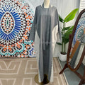 Habib Two Toned Frayed Polyester Linen Abaya Women Muslim Dress Wholesale Traditional Muslim Clothing