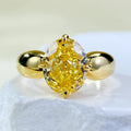 Hot-selling New Imported Zircon 8*10mm Ice Flower Cut Yellow diamond 925 Silver Ring