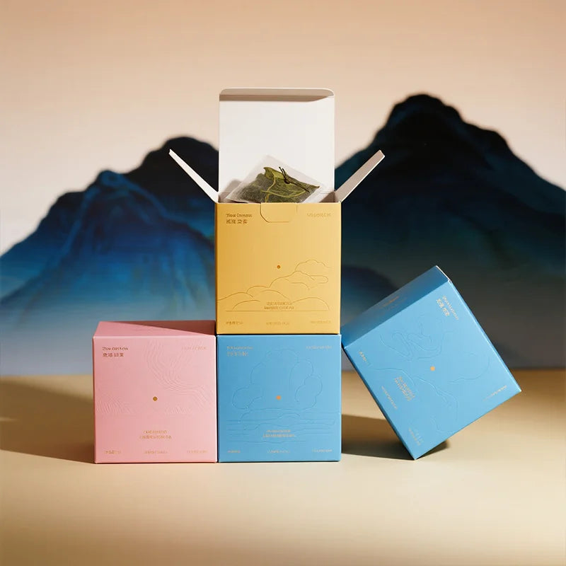 Custom Logo Sale Colorful Exquisite High Quality Luxury Food Solid Drinks Coffee Packaging Green Tea Bag Small Gift Paper Boxes
