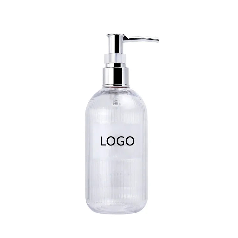 Plastic Hand Soap Dispenser Bottle with Custom Logo Modern Design for Bathroom Use in Hotels