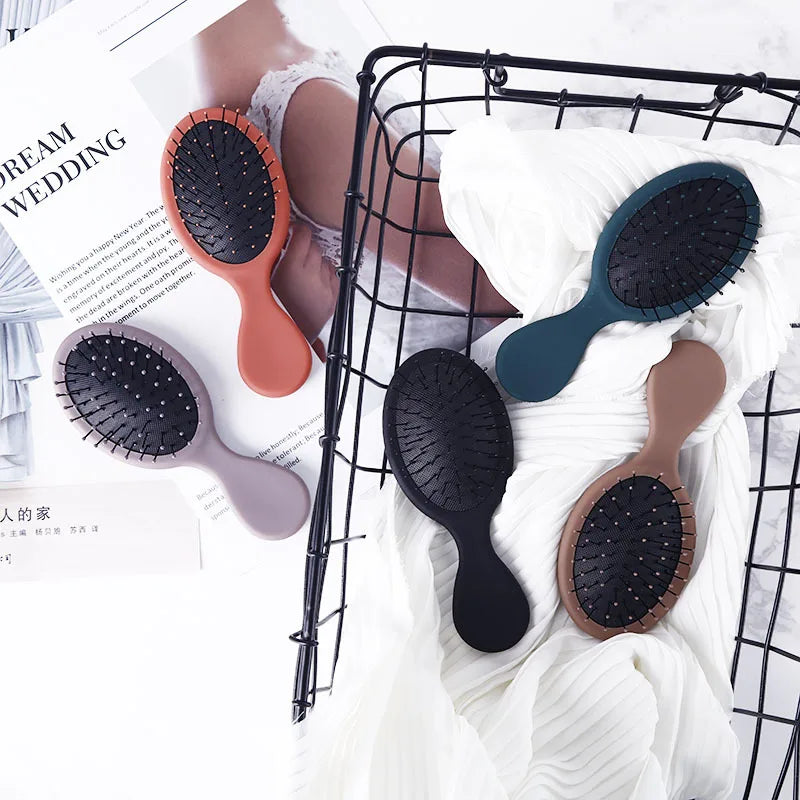 Portable 100% Natural Boar Bristle Detangling Hair Brush Soft Flexible Nylon Baby Hairbrush