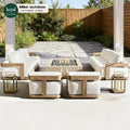 Factory Direct Sale Modern Outdoor Garden Solid Wood Comfortable Leisure Sofa Teak Outdoor Courtyard Sofa Set