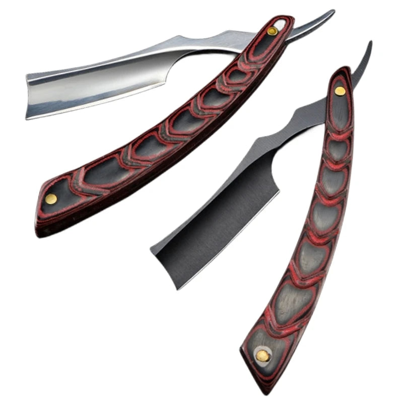 Wood Handle Classic Barber Razors Carbon Steel Blade Manual Shaver Men Shaving Straight Razor