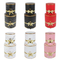 High-Quality Solid Color Bronzing Pattern Round Box Set 2 Gift Box Round Flower Packaging Flower Box With Drawer