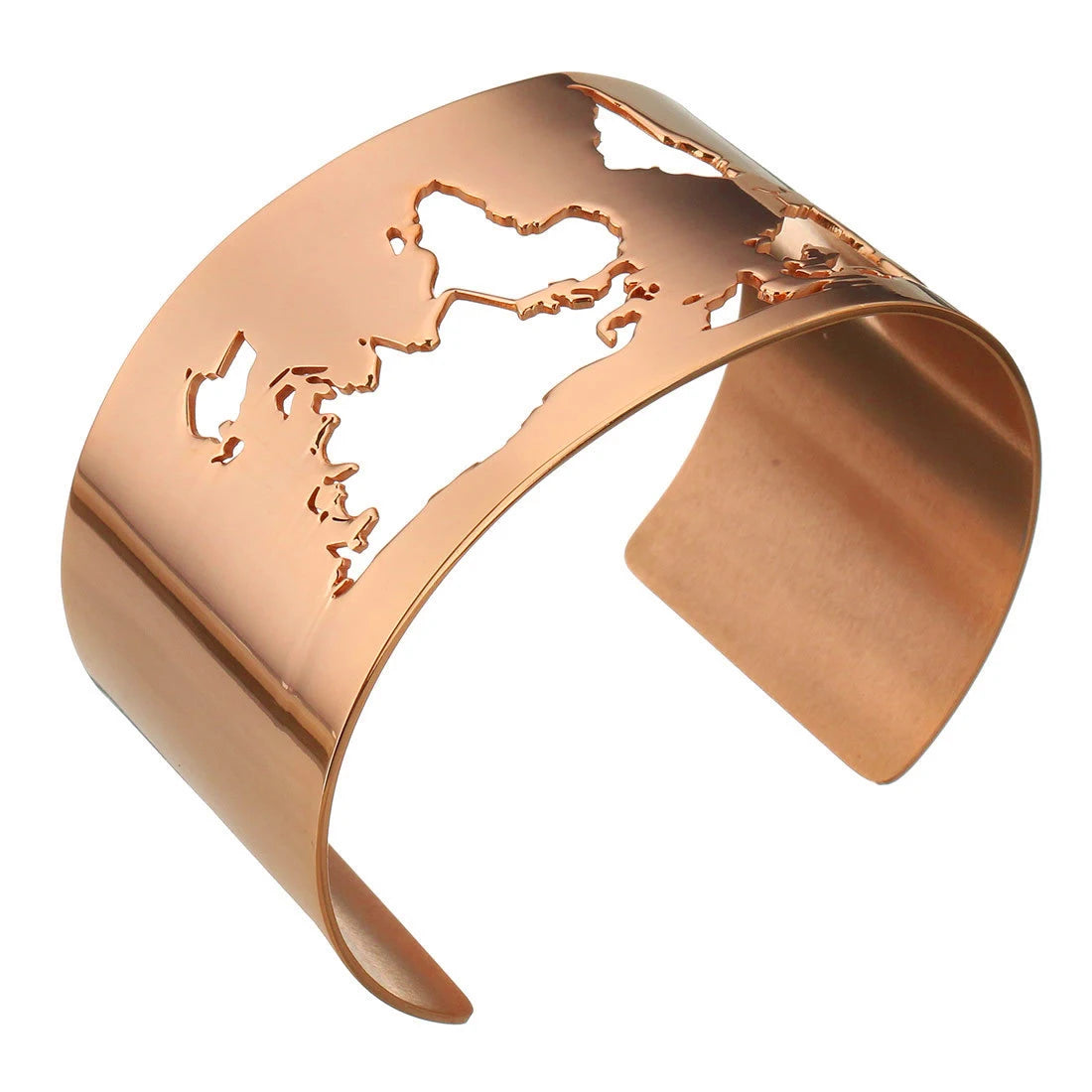 World Map Open Cuff Bangles Mapa Del Mundo Brazalete Fine Jewelry Bracelets & Bangles Pulseras Personalizadas Adjustable Bangle