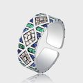 Creative Retro Fine Jewelry Ring Men 925 Sterling Silver Thai Silver Colored Zirconia Ring for Women