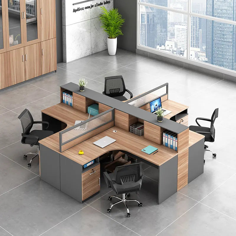 Modern Simple Fashion Office Workstation Desk Wooden Extendable Staff Workstation Furniture Cubicle Workstation
