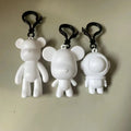 DIY Handmade Fluid Bear Keychain Fluid Spaceman Keychain Resin Crafts