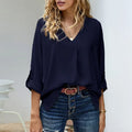 2025 New Arrival Hot Selling Wholesale Solid Chiffon Women's Clothing Elegant Blouse Summer V-neck Strapless Tank Button Front