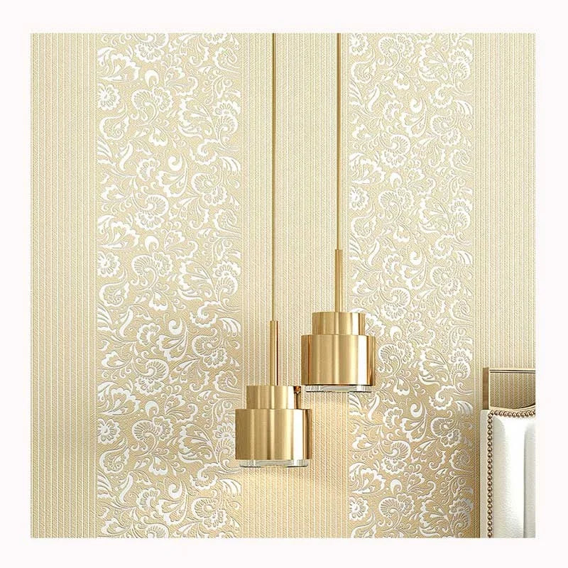 Innovations Yellow Damask Luxury Non-woven Wallcovering Home Living Room Hotel Decorative Non Woven Wallpaper/Wallcovering