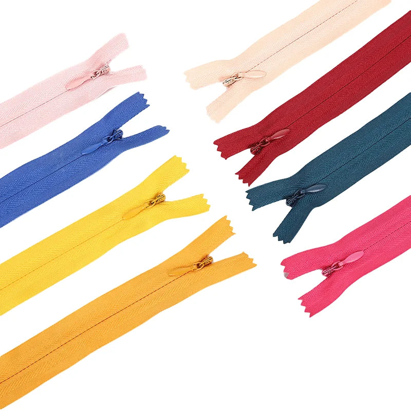 #3 Invisible Zipper with Water Drop Auto Lock Slider Eco-Friendly Plastic & Polyester Lace Tape for Ladies Dress