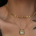 2023 Dazan New 18k Gold Plated Tarnish Free Stainless Steel Summer Hawaiian Colorful Dripping Glue Sun Necklace Jewelry Se