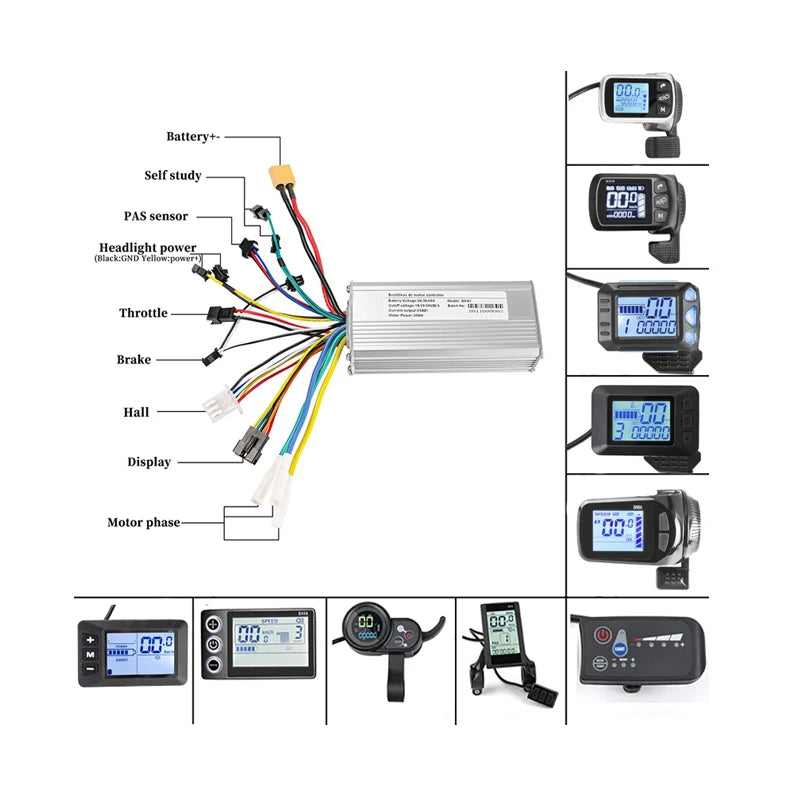 24V36V48V 500W LED Display for Ebike Conversion Kit Aluminum Ebike Brushless Controller Display 500W LED Escooter Display