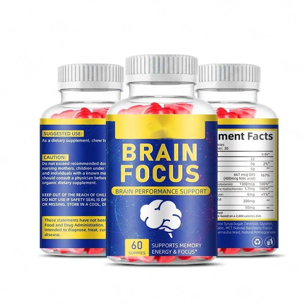 OEM Private Label Brain Focus Gummies Brain Booster Supplements Brain Memory Gummies