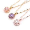Wholesale Simple Fashion Jewelry Titanium Steel Necklaces Women Sparkling Zircon Diamond Flower Necklaces