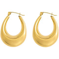 Fashion Charm Chunky Hoop Earrings 25mm Stainless Steel Metal 18K Gold Plated Waterproof Huggie Earrings for Women Fine Jewelry