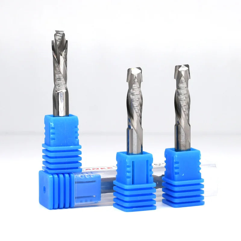 Lanke All Sizes Solid Carbide Compression Spiral Router Bits Cnc End Mill Cutters Woodworking Compound Edge Milling Cutter