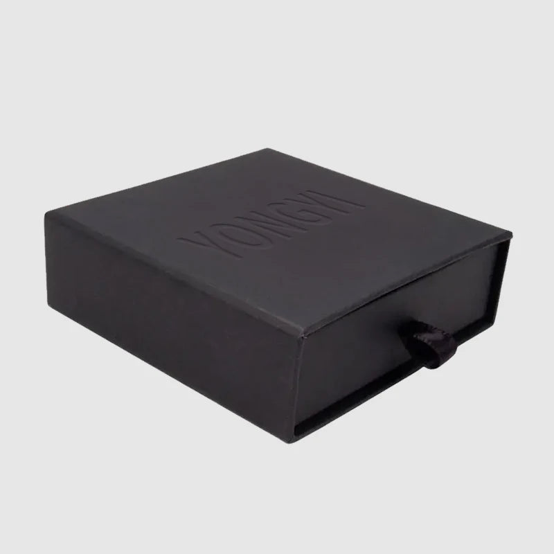 Custom 9*9*3cm Emboss Logo Drawer Jewelry Box Packaging With Gift Bag and Gift Card Inside Valentine Gifts Jewelry Packaging