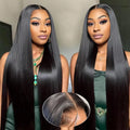 Wear and Go Glueless Wigs Raw Vietnamese Human Hair Wig Natural Straight Transparent Lace Closure Wigs Vendors for Black Women