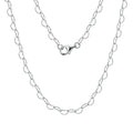SC70 RINNTIN 925 Sterling Silver Fashion Jewelry Necklaces Rhodium Plated 4mm*2.8mm Heart Link Chain for Women