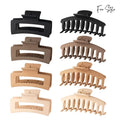 Finestyle Customized logo Design Rectangle Shape Solid Color Bulk Order Transparent Hair Claw Clips for Women Girls