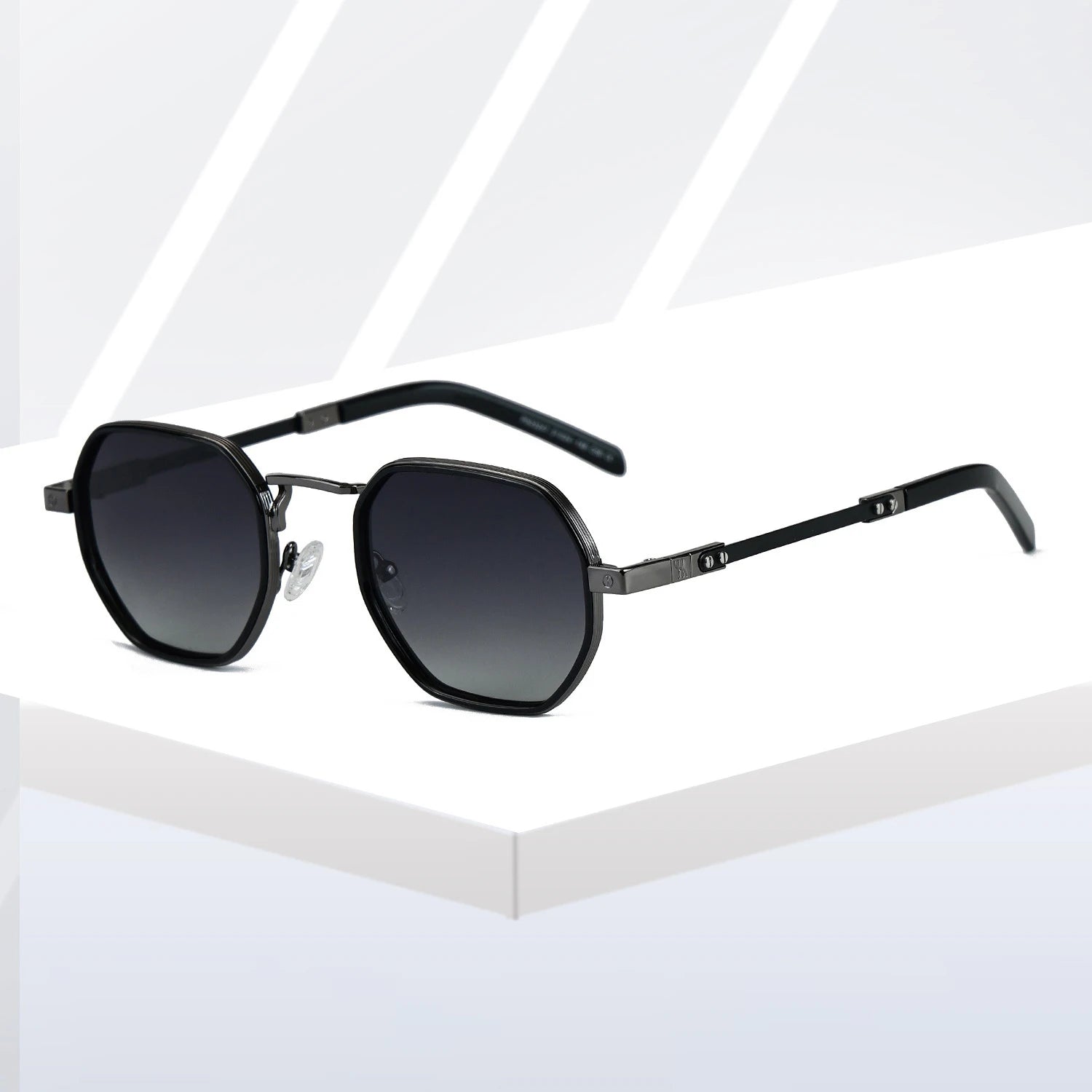 New Trendy Small Metal Polarized Sunglasses 2026 Luxury Men Gradient Sunglasses Men Polygon Sunglasses
