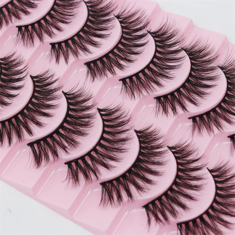 Abestyou 3d Fluffy Mink Lashes Naturel 10mm Individual Full Strip Fake Eyelashes Cosmetics Products Diy Eyelash Extension