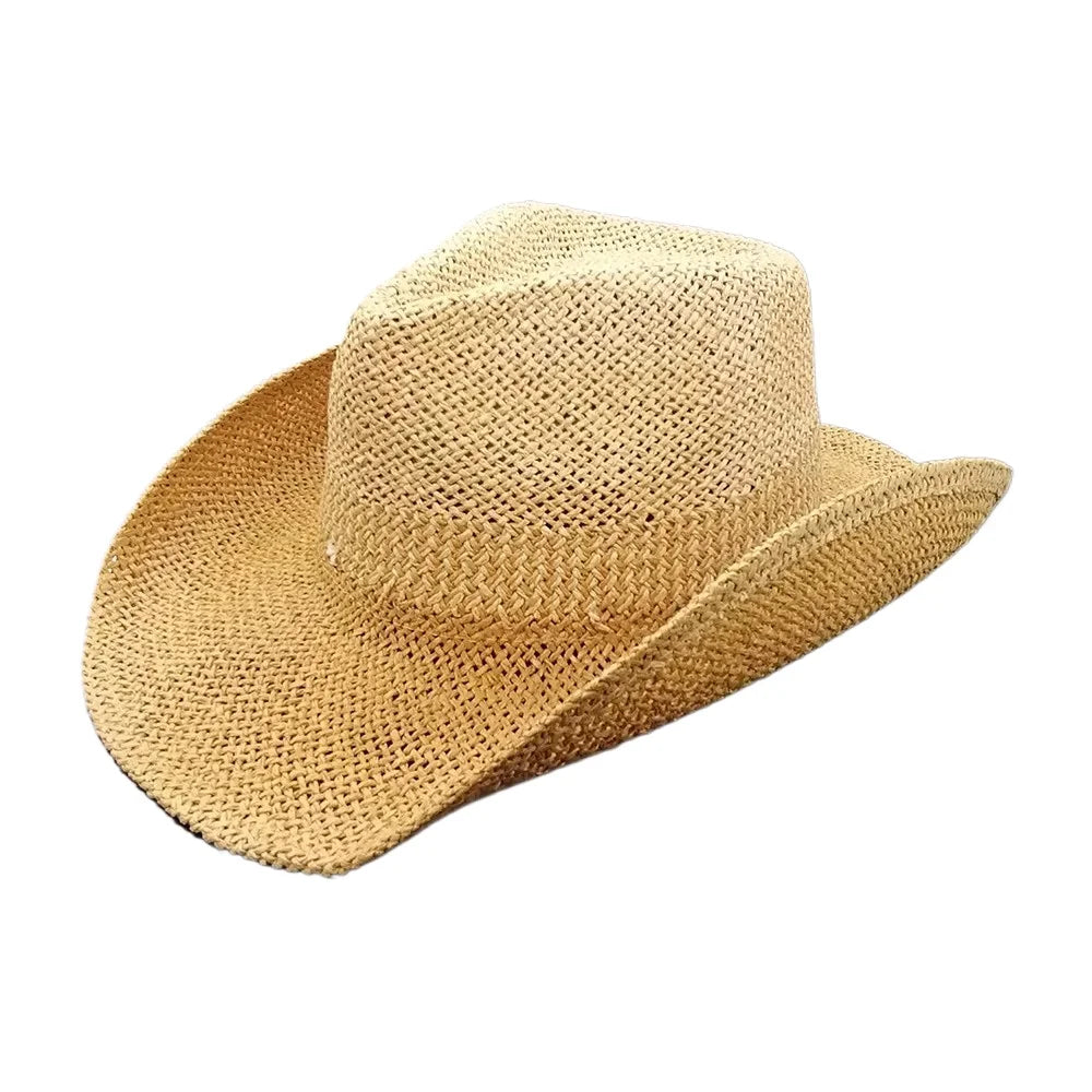Stock Men's American Western Texas Cowboy Hat Paper Straw Hat Wide Shapable Brim Panama Hat Mexico Sombreros